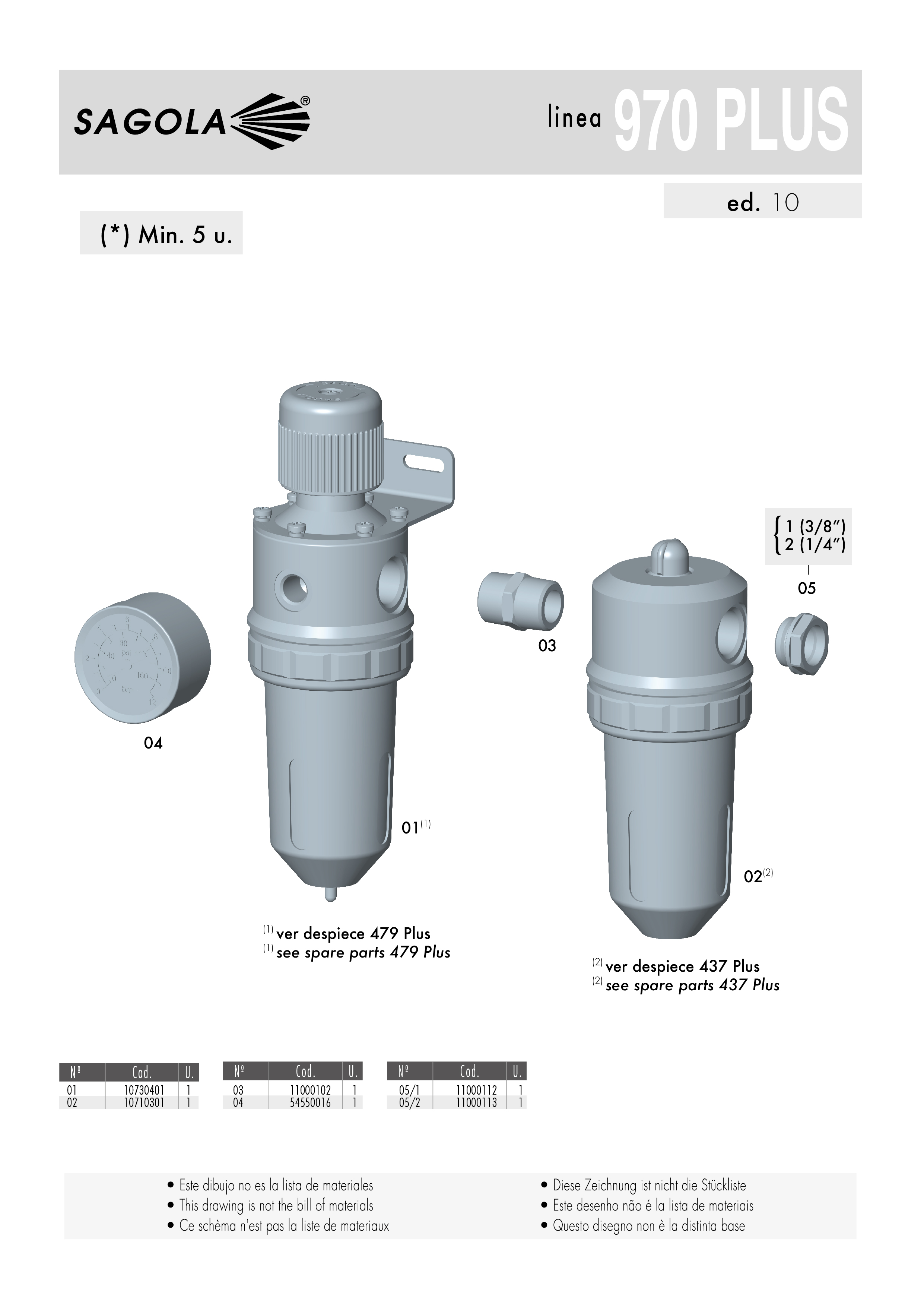 Filtru-regulator 970 PLUS 1/4, SAGOLA