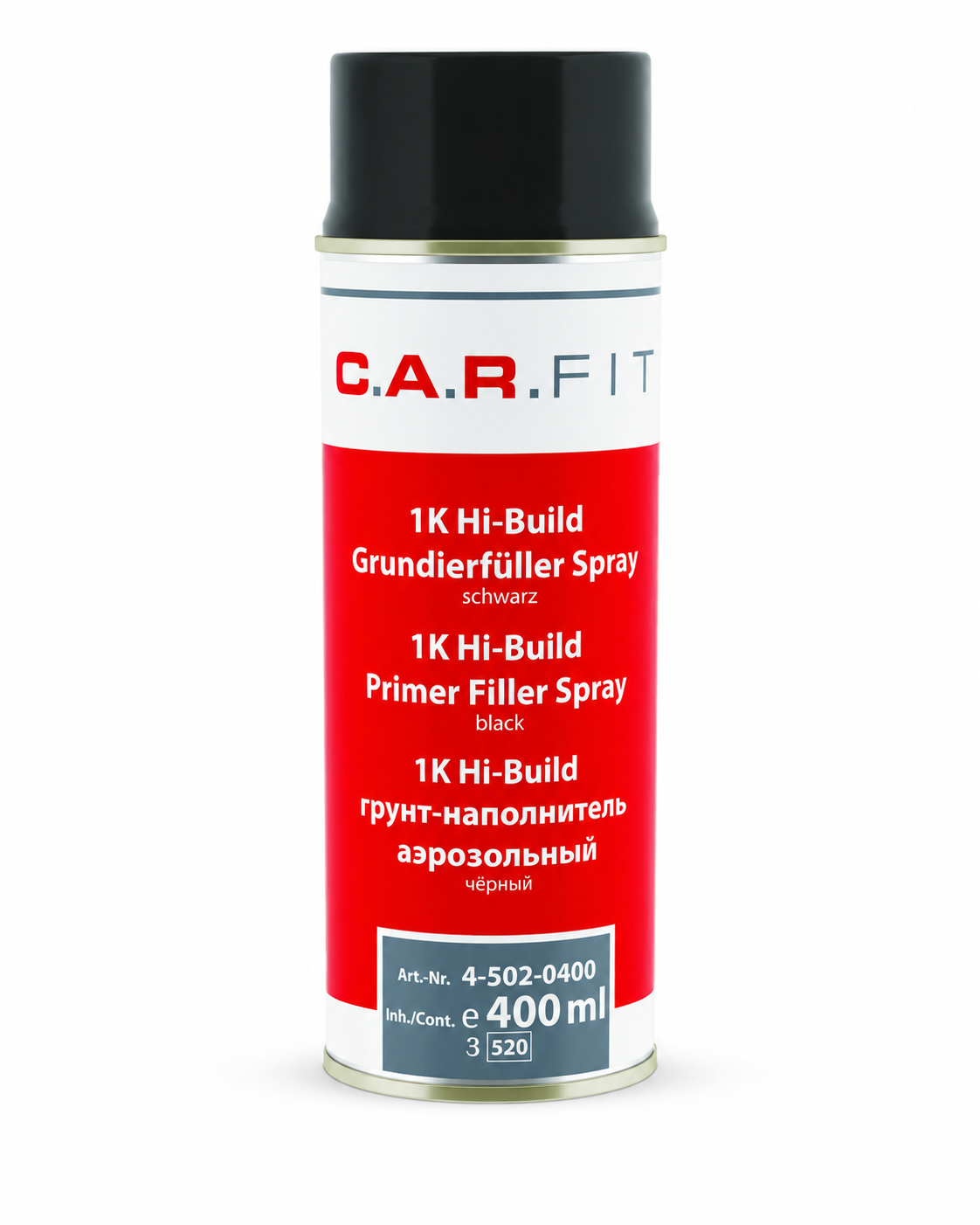 Spray primer filler Hi-Build, negru, 1K, 400ml,  C.A.R. FIT