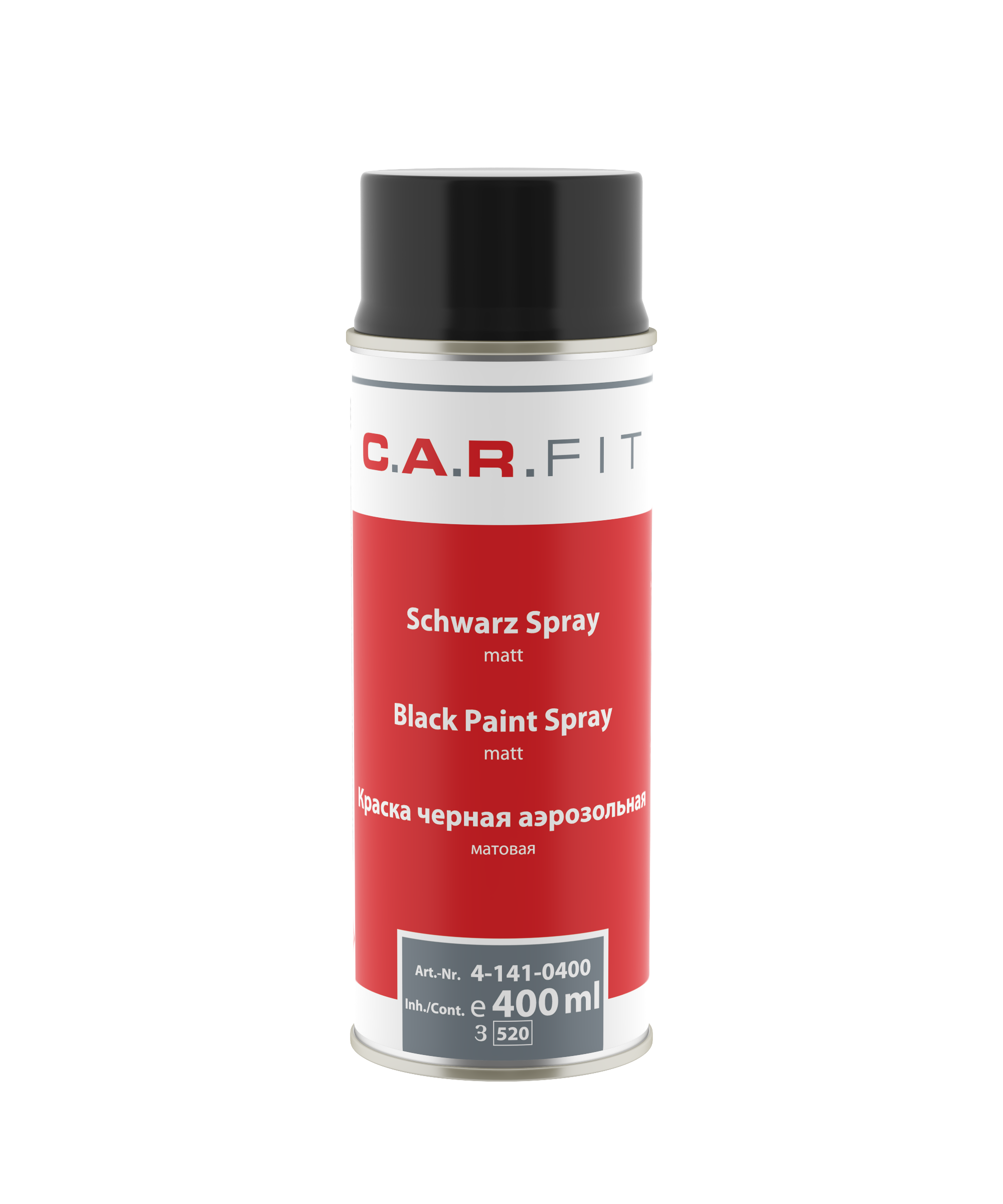 Spray vopsea negru mat, 1K, 400ml, C.A.R. FIT