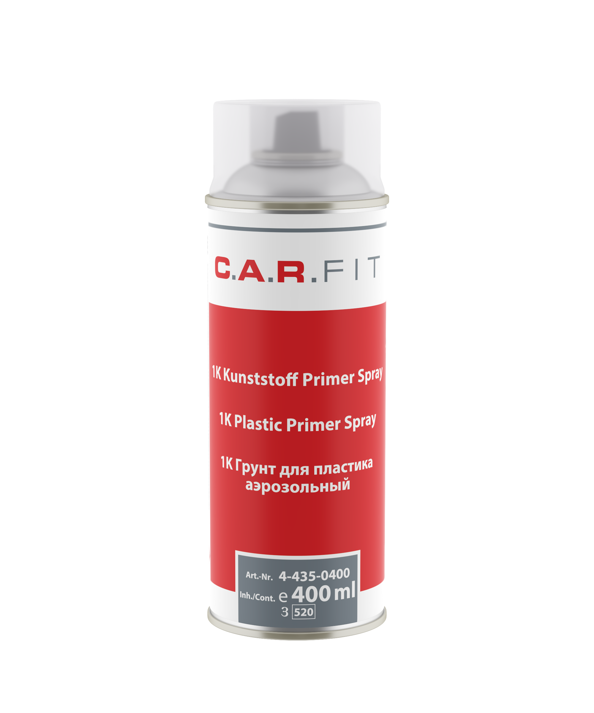 Spray primer pentru plastic, argintiu, 1K, 400ml,  C.A.R. FIT